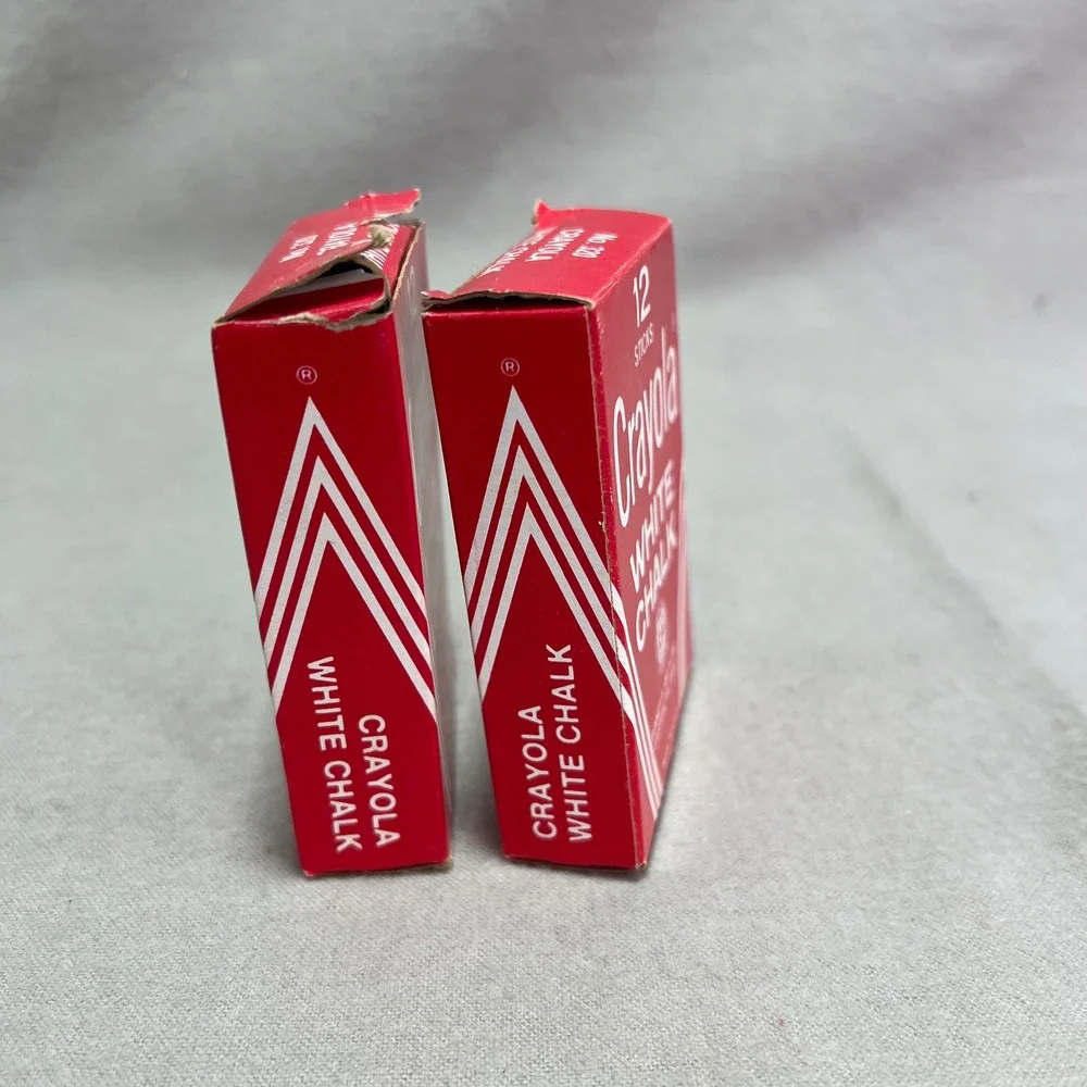 Crayola White Chalk Binney & Smith Red Package Vintage School Supplies Nostalgic